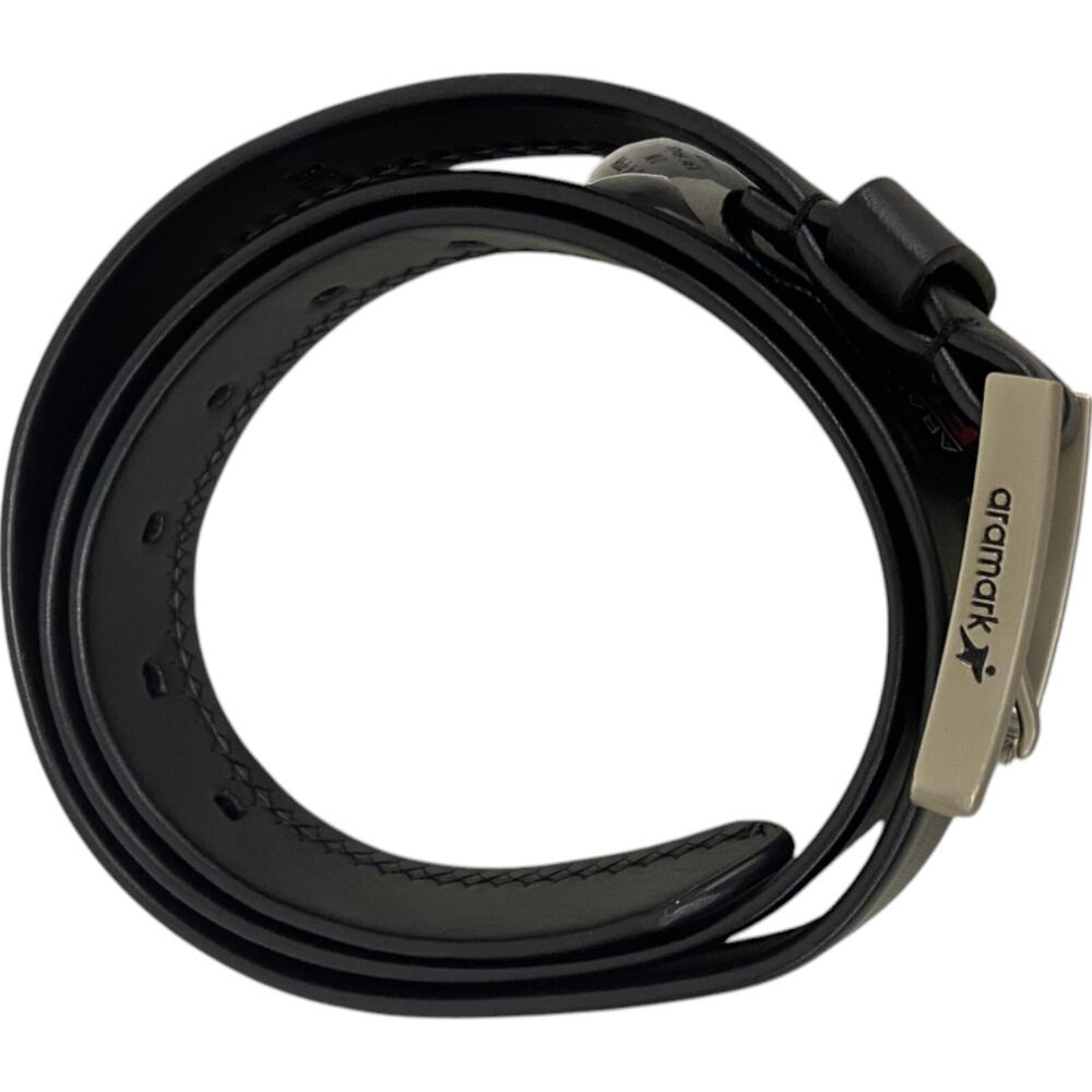 Aramark Flexfit 14636 Mens Medium/Large PU Black Belt With Silver Buckle
